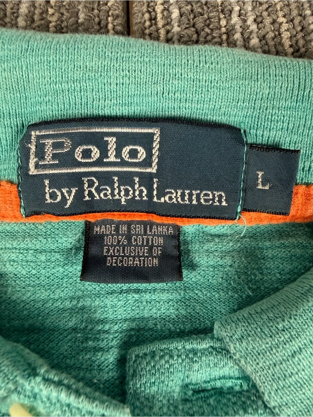 Polo by Ralph Lauren Men's Short Sleeve Turquoise Polo Shirt Yellow Red Striped